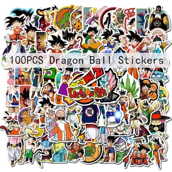 

New 10-100Pcs Japanese Animation Dragon Ball Sticker Super Saiyan Goku for Skateboard Guitar DIY Home Decoration Luggage Laptop