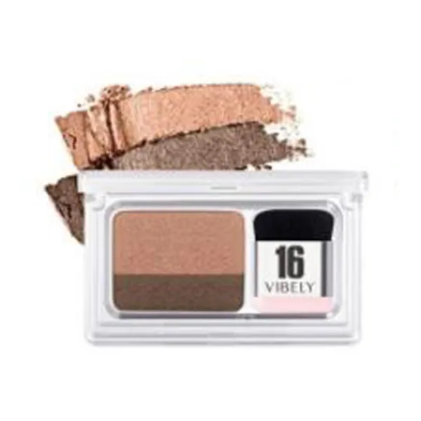 Ленивый двухцветный градиент с кисточкой тени для век водонепроницаемый легко носить стойкий макияж - Цвет: Pearl camel