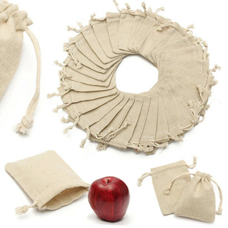 

Useful 10pcs Linen Drawstring Wedding Party Bag Accessory Kitchen Storage Bags 15*20CM Home Garden Supplies Small Bag Storage