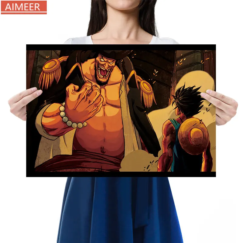 Аниме персонажи AIMEER One Piece луффи и черная борода фотография бара кафе дома