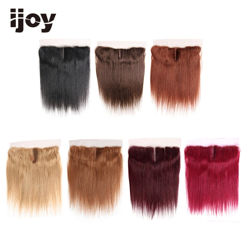 Skup Ludzkie włosy z 4x13 koronkowym czołem # 1B 4 27 30 33 99J Burgundy 8 \