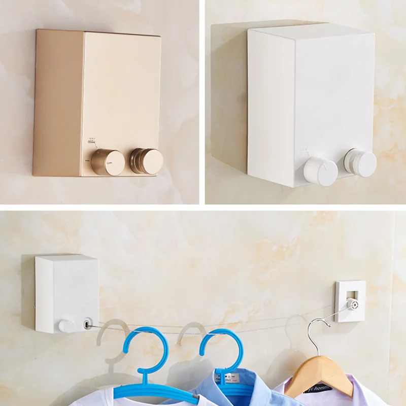 Skup Evilto chowany kryty suszarka do ubrań wieszak magia ze sznurkiem Invidible linia ubrań Multi ubrania wiszące na ścianie Stretch