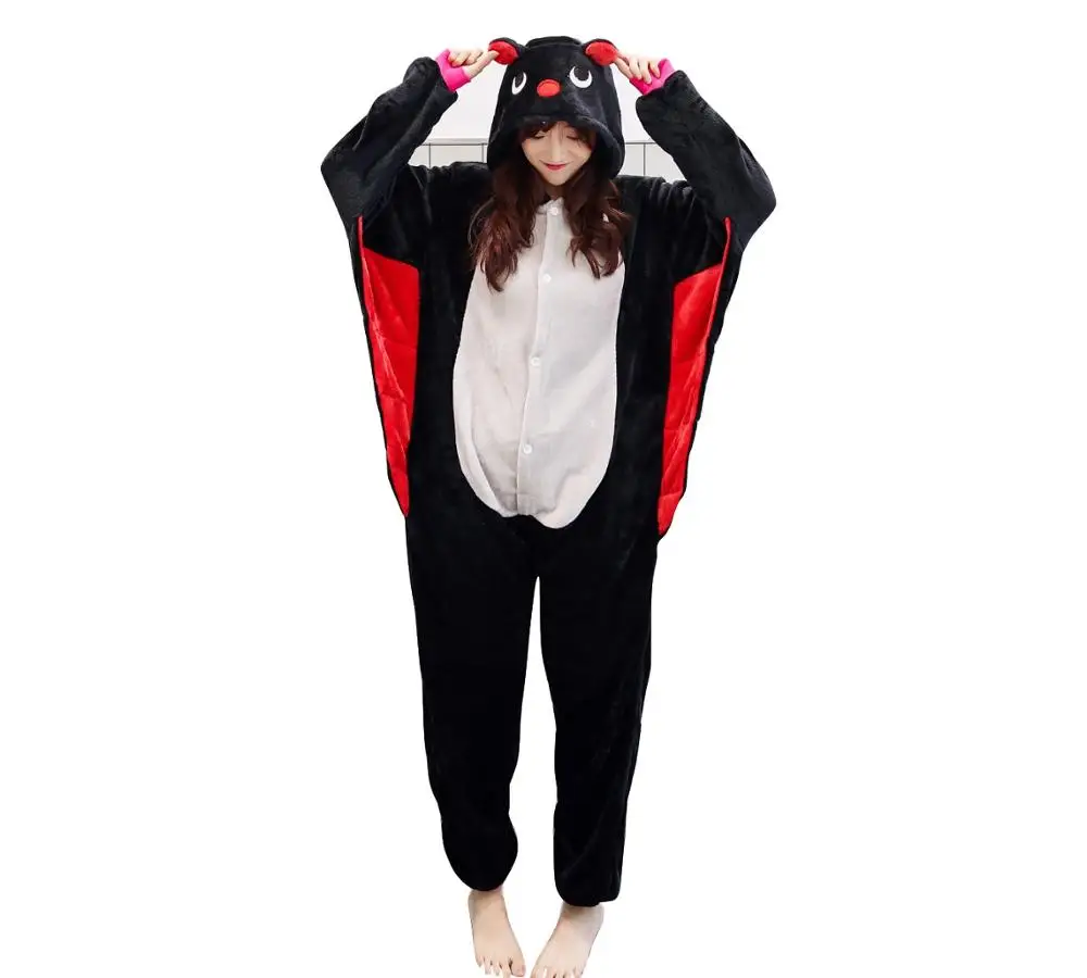 Черный Детский костюм Бэтмена для взрослых Kigurumi Onesie женский костюм с животными Необычные Мягкие Аниме Косплей пижамы детский зимний комбинезон для мальчиков и девочек - Цвет: Черный