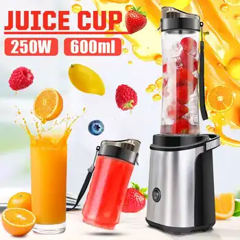 

AC220V 250W Household Multi Function Double Cup Convenient Portable Juicer Blenders 4 Blades Multi-function Fruit Juicer Machine