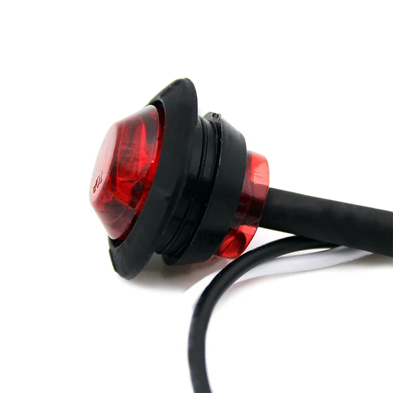10x12 V красный маленький круглый светодиодный боковой габаритный светильник с кнопкой для прицепа грузовика автомобиля