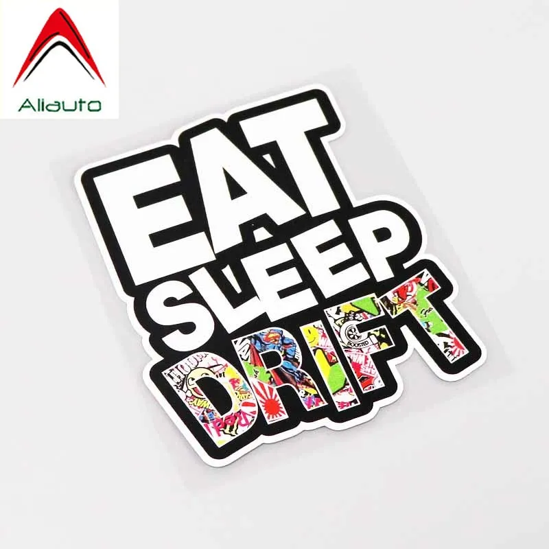 Aliauto Fashion Reflective Car Sticker Eat Sleep Drift Waterproof Sunscreen Decal PVC Graphical 9cm*11cm | Автомобили и мотоциклы
