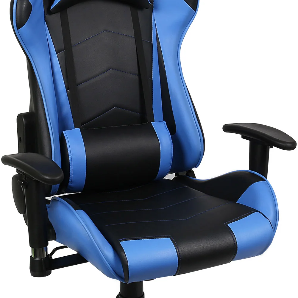  Ergonomic Computer Gaming Chair Racing High Back PVC Leather Adjustable Angle 360 Degree Swivel TB