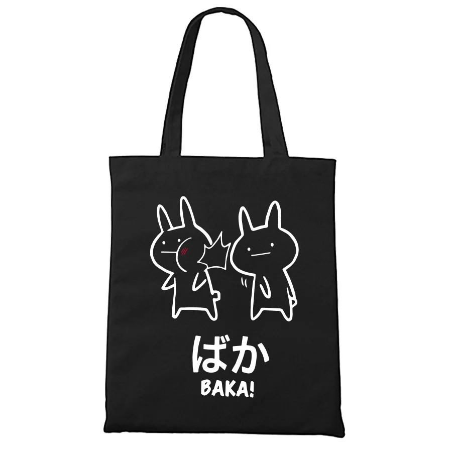 Tote-Bag Anime Cotton School-Book Cute Rabbit Zipple Slap Baka Japanese Students