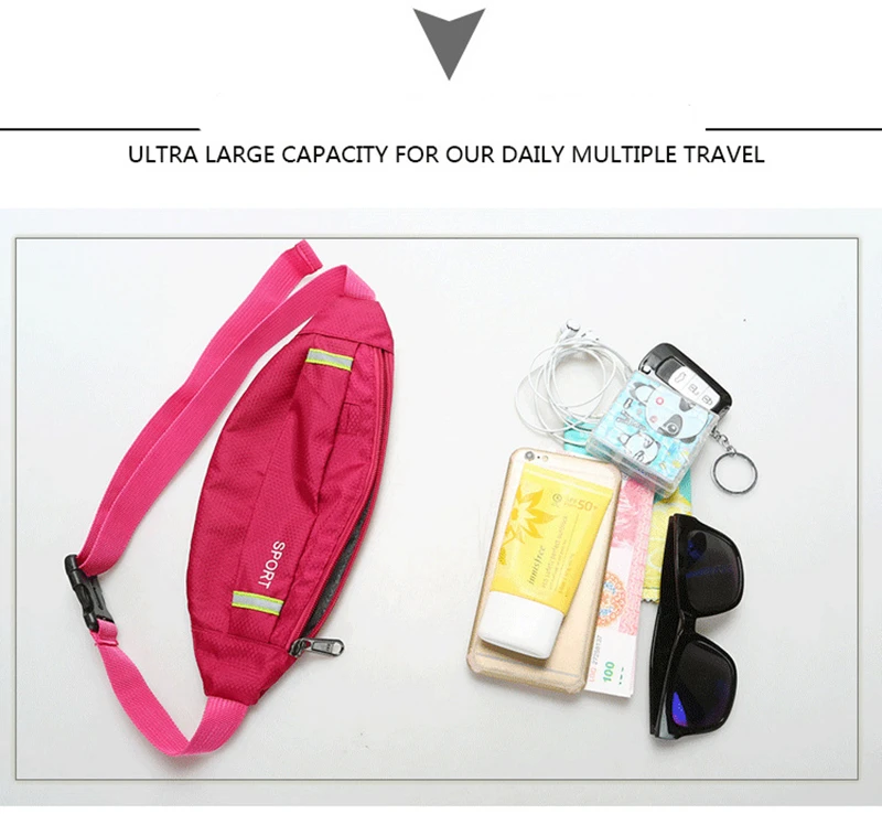 Men Women Running Waist Bag Sport Pack Cycling Bag Belt Fanny Waist Pouch Outdoor Travel Racing Hiking Gym Fitness Money Purse (15)