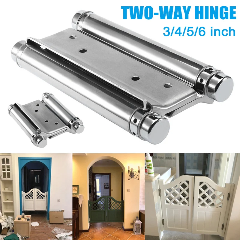

Hot 2 Pcs Stainless Steel Double Action Spring Door Hinge Durable for Cafe Bar Saloon LSK99
