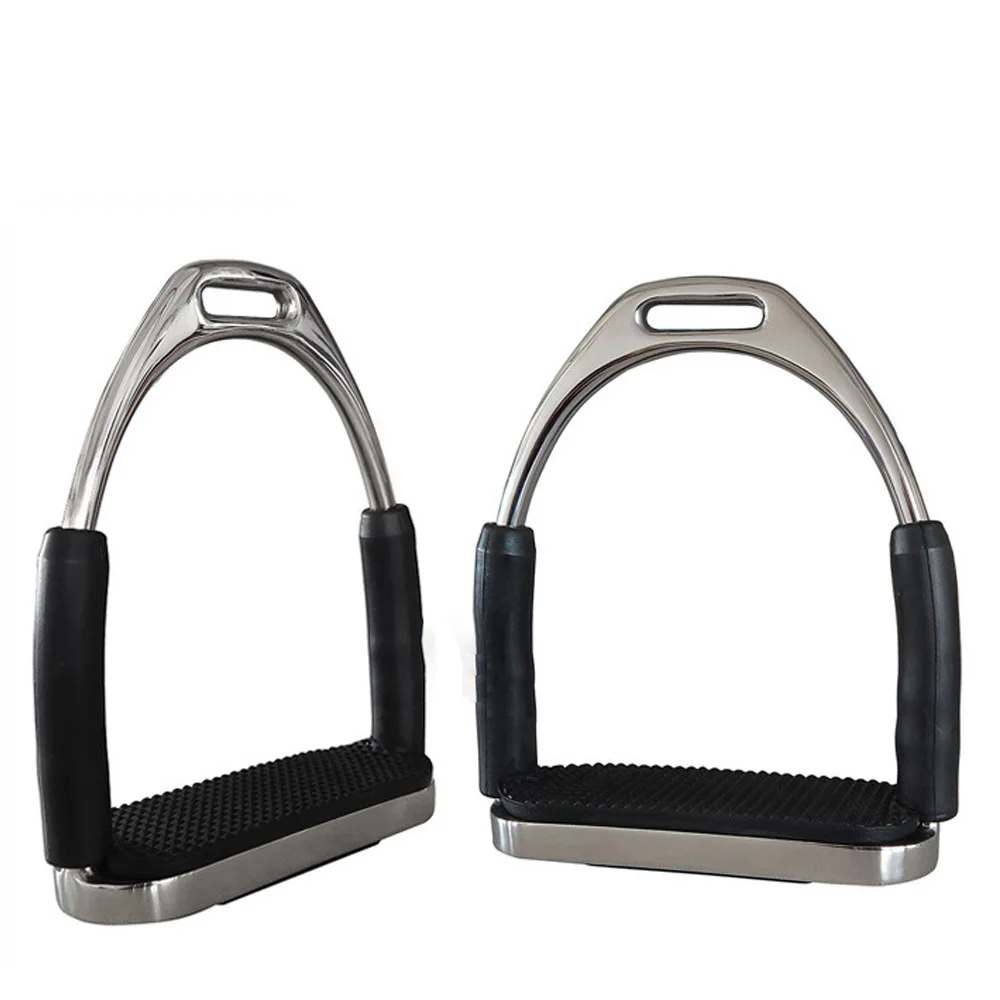 / TOMSHOO 1 Pair Stainless Steel Stirrups Horse Anti-slip Horse Riding Stirrups Horse Equipment Horse Saddle Pedal