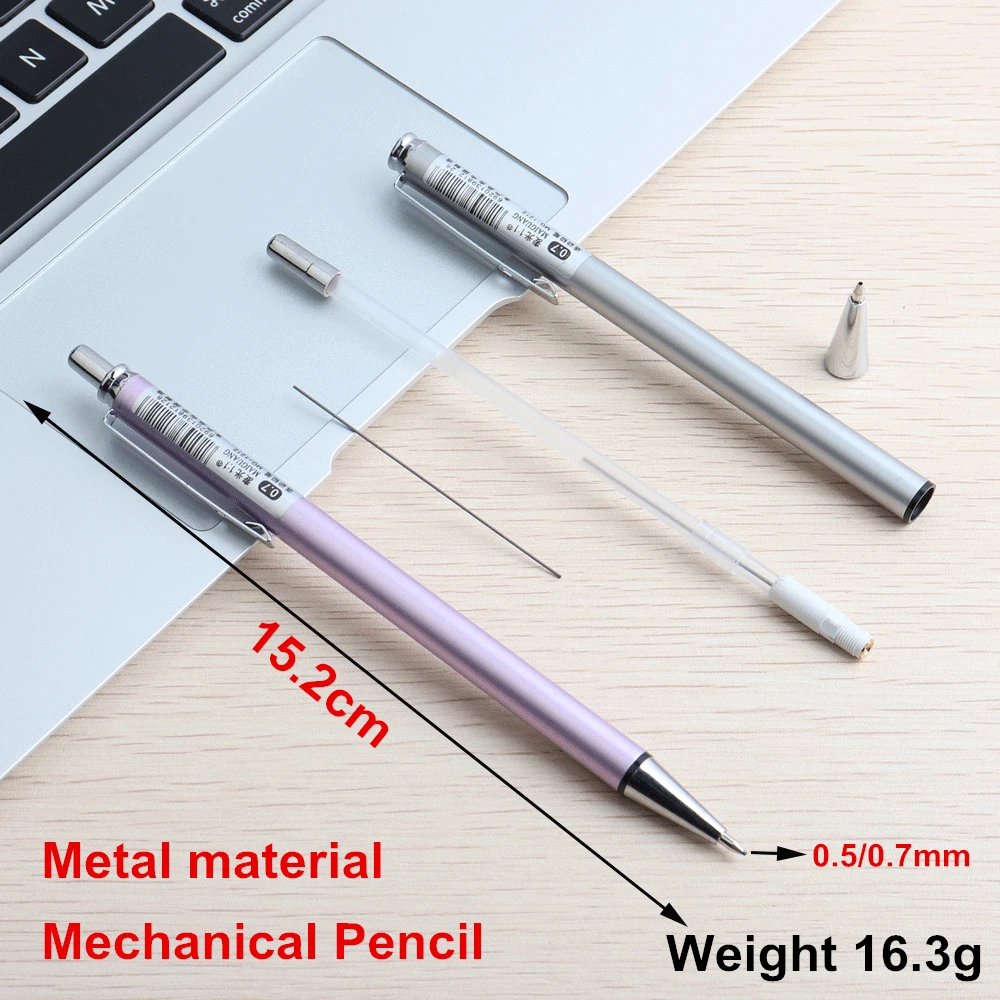 Высококачественный рекламный автоматический карандаш 0,5 мм 0,7 мм предотвращающий скольжение мелкий металлический канцелярский карандаш