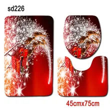 Рождественский туалетный ковер из 3 предметов комбинация ковриков Санта Рождественский коврик пылепоглощающий нескользящий PAK55