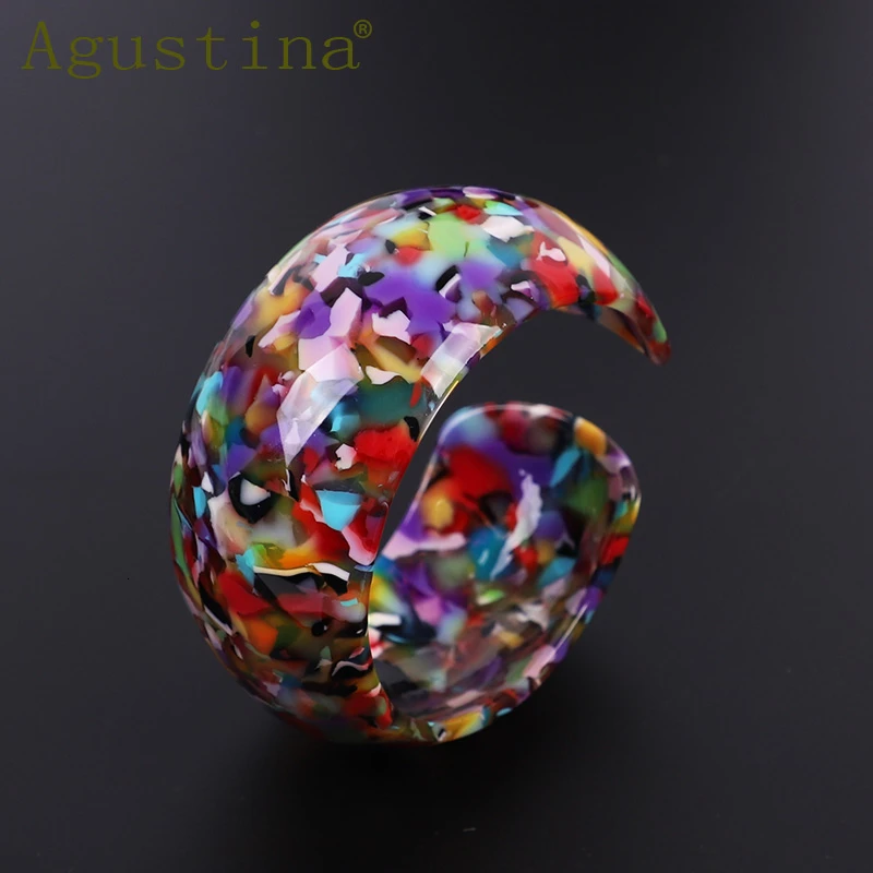 Fashion Acrylic Leopard Resin Bracelets For Women Colorful Bangles Resin Cuff Charms Bohemian Punk Elegant Jewelry bangle bracelet