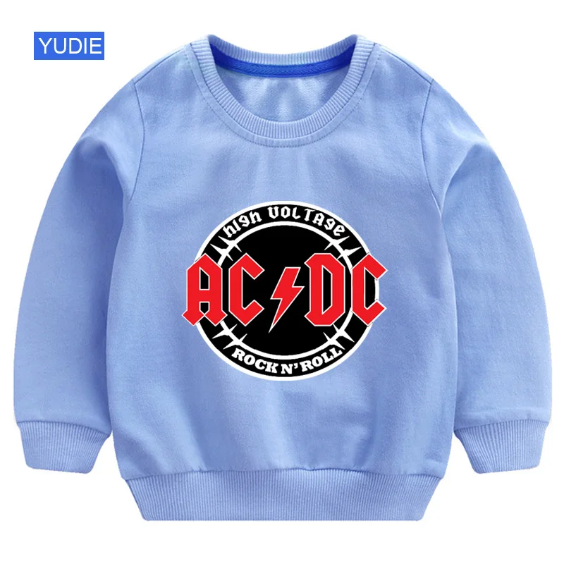 Детский свитер; ACDC свитер для мальчиков и девочек; толстовка с капюшоном; белый Хлопковый пуловер; топ; пуловер с принтом; Осенняя футболка с длинными рукавами - Цвет: 03