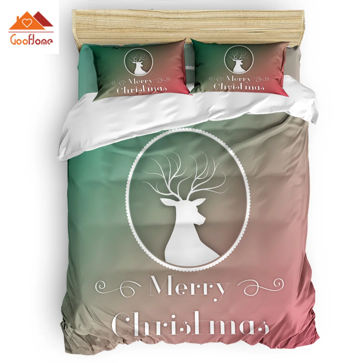 

Santa Elk Duvet Cover Set Vintage Floral Art Design Collection of 3/4pcs Bedding Set Bed Sheet Pillowcases Cover Set