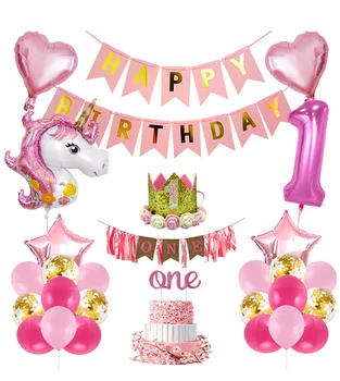 

Unicorn Party Decor Unicorn Birthday Paper Plate Cup Backdrop Pompoms Cake Toppers Kids Happy Birthday Party Supplies
