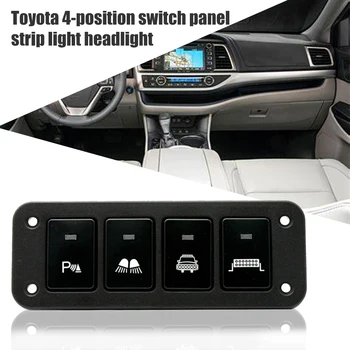 

4 Gang Replacement Parts Parking Light Low Beam Driver Side Easy Install Control Button Switch Panel Universal Fit Professional