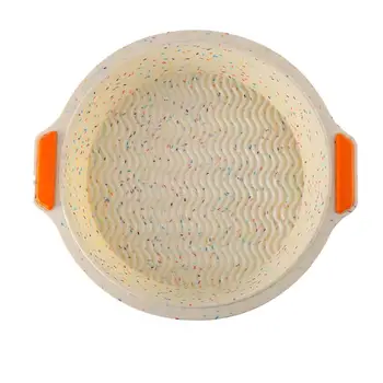 

New Silicone Two-color Baking Tray Mold Mousse Round Thickened Double-handle Non-stick Baking Cake Pan