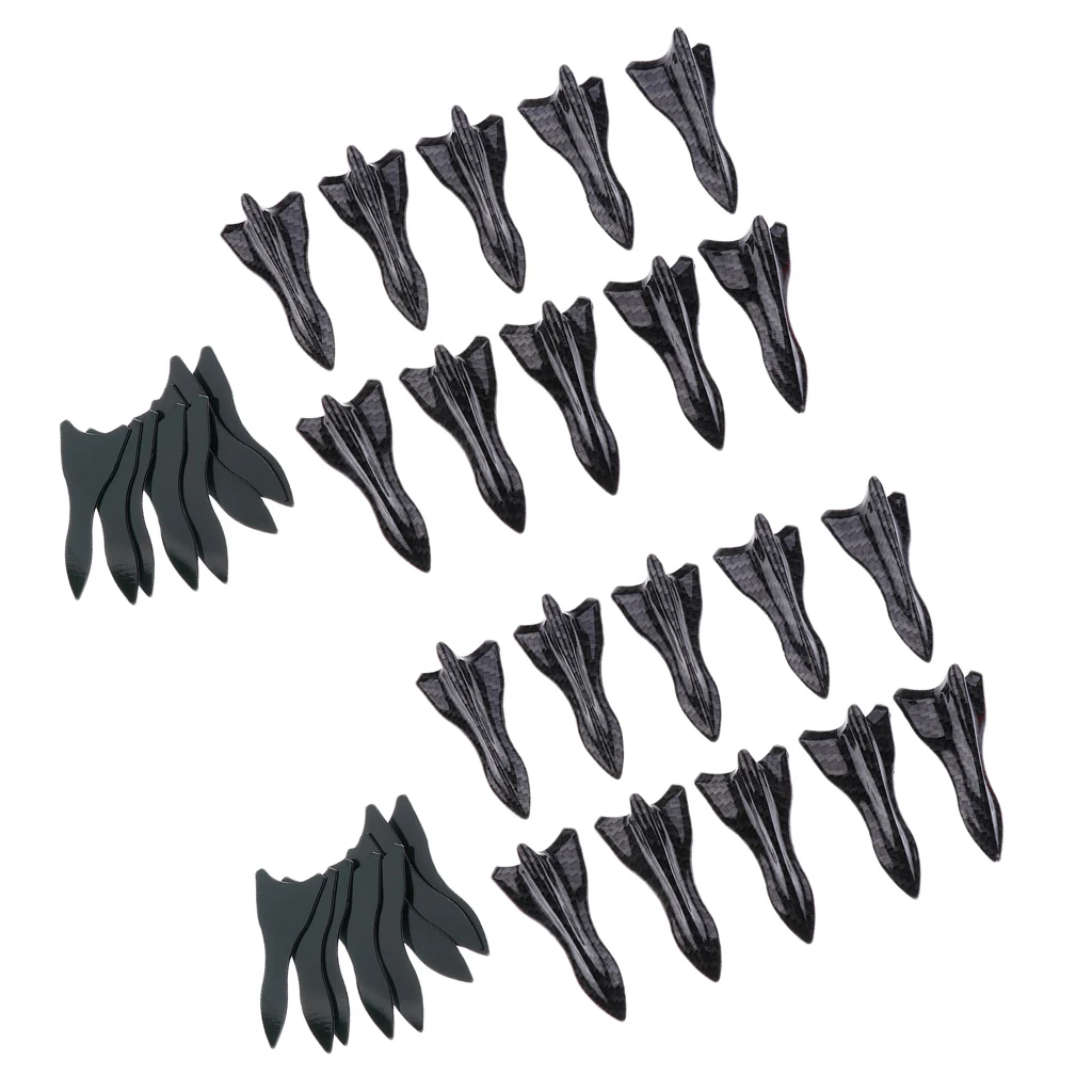 Air Vortex Generator Diffuser Shark Fin 20pcs Set Kit Spoiler Roof Wing Carbon Fiber Pattern (Carbon)