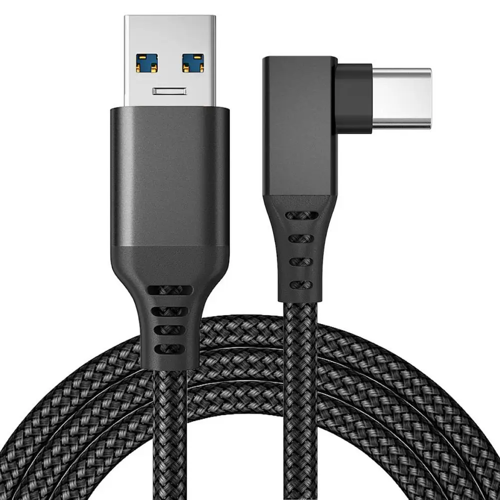 Link Cable For Oculus Quest 2 VR Fast Charging Gaming Cable USB 3.0 5Gbps USB-C 90 Degree Angle VR Accessories 