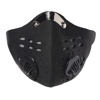 

Mouth Mask Reusable Dust-proof Face Mask with Double Breathing Valves Cycling Masks for Men Women LL@17