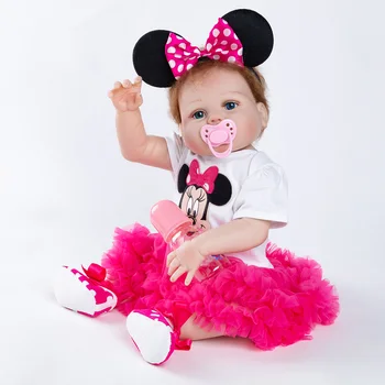 

2020 Newest Girl Toys Soft Silicone Reborn Dolls 55cm For Girl Vinyl Newborn Princess Babies Bebe Accompanying Toy Birthday Gift