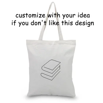 

Simple Graph Canvas Tote Bag Shopping Bag Daily Use Text DIY Custom Print Logo Eco Ecologicas Reusable Recycle
