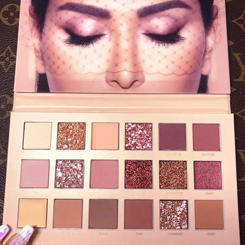 Palette 18 цветов Палитра теней для век мерцающие блестящие тени для век Пудра Палитра Водонепроницаемый Блестящий пигмент Дымчатая палитра для макияжа - Цвет: Palette