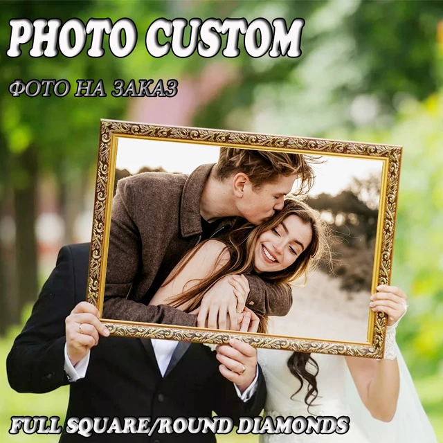 Pintura de mosaico de diamantes personalizada, foto de fiesta de boda,  bordado de diamantes personalizado, Kits de punto de cruz, decoración del  hogar - AliExpress