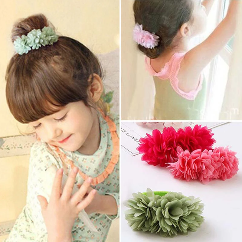 

1PC Multi-layer Flower Elastic Hair Bands Girls' Hair Ropes Tie Scrunchie Headband Kids Hair Accessories