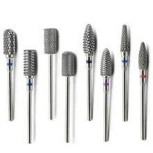 9 типов фрез для ногтей, вольфрамовые карбидные электрические фрезы для ногтей, фрезы для маникюра, аксессуары, пилочки для ногтей, инструмент