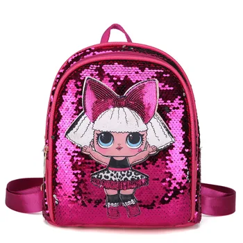 

LOL Surprise Backpack Doll New Children Sequins Tide Sequins Double Zipper Original Lols Dolls Bag for Children Festival Gift