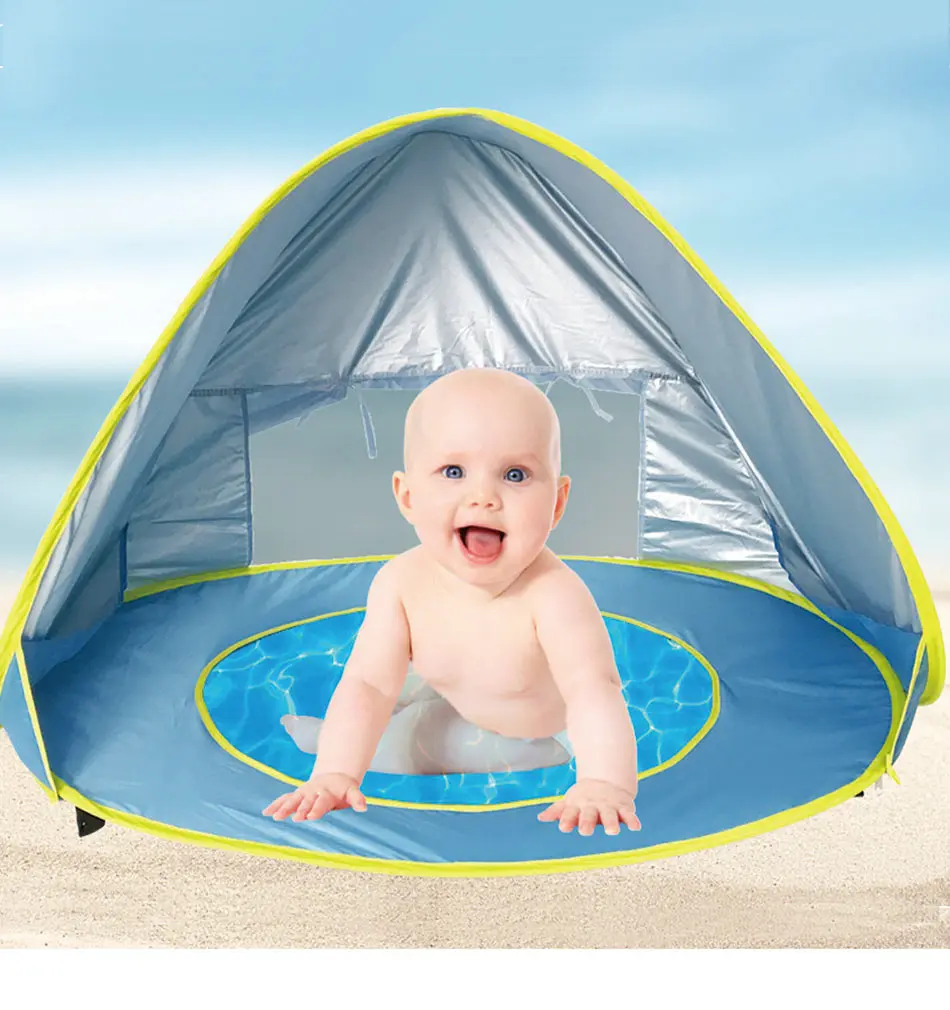 Uv-protection Children's Tent Baby Beach Tipi Teepee Portable Dry Pool Kids Tent Waterproof Outdoor Camping Playhouse Wigwam