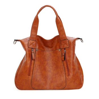 

New Women Real Leather Shoulder Bag Female Leisure Handbag Hobo Crossbody Messenger Top-handle Bags Purse Brown