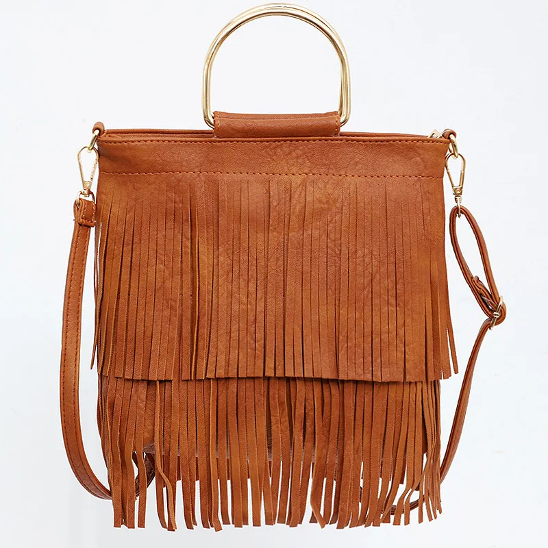 Women bag European and American fashion trend handbag elegant tassel bag single shoulder cross vertical squar vertical square