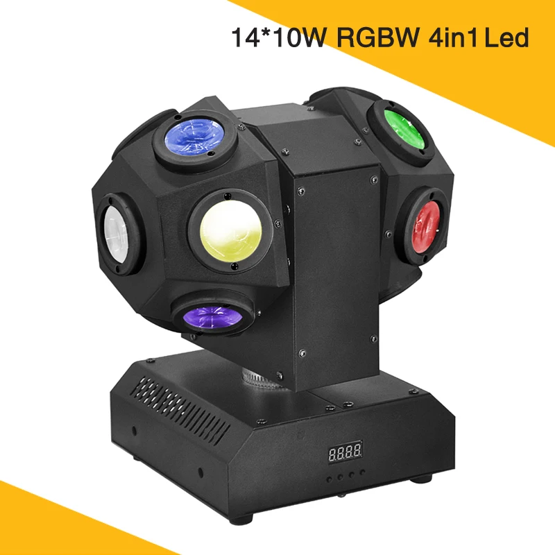 Высокое качество 14*10 Вт RGBW 4в1 двойной светодиодный мини-сценический светильник с подвижной головкой для Dj KTV дискотеки Вечерние