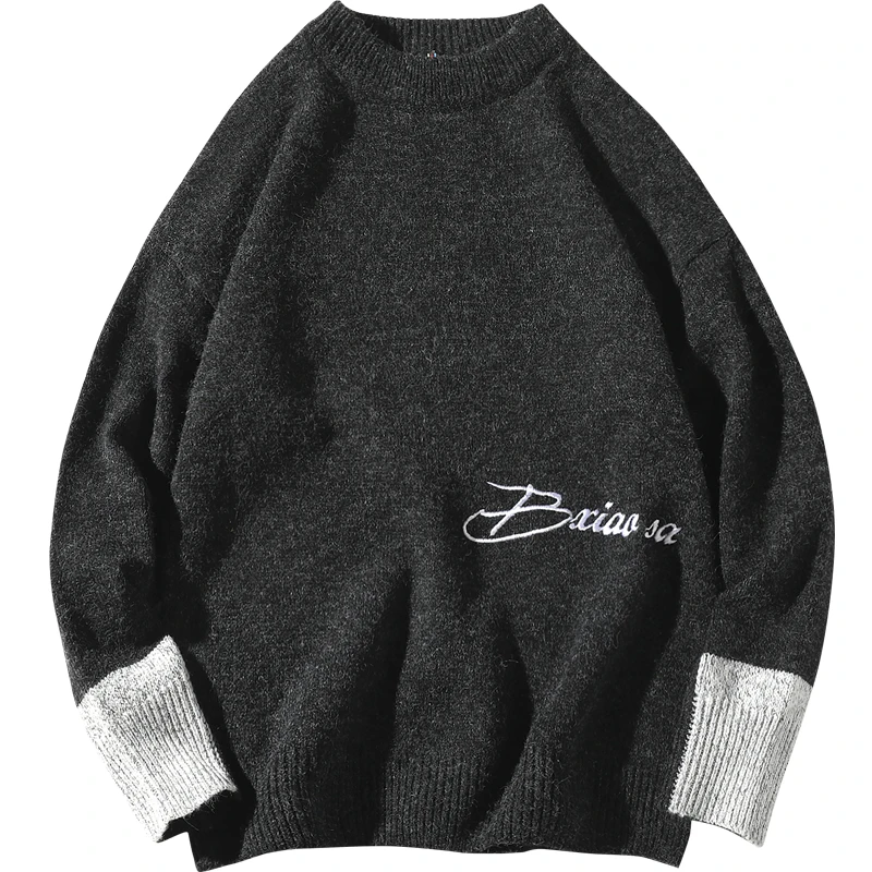 Autumn and Winter New Sweater Men's Round Neck Warm Bottoming Sweater Sweater Student Sweater Campus Style Pullovers
