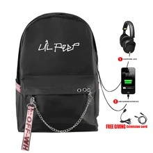 Рюкзак в стиле хип-хоп Lil Peep Rapper, лучшее качество, с принтом USB на молнии, крутой печатью, Harajuku, модные рюкзаки на плечо для путешествий