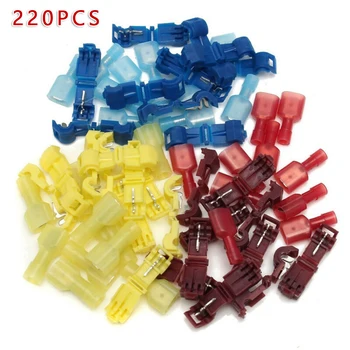 

220pcs Car T-Tap Electrical Wire Crimp Connectors Quick Splice Cable Terminals Kit Car Accessories