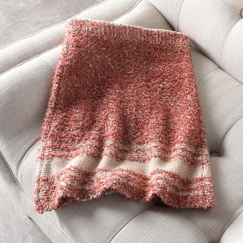 

New Enchengdisu 2020 spring counter elegant small fragrant knitting skirt women s high waist short skirt 3c1e701