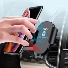 Wireless Car Charger With Infrared Sensor Automatic Qi Fast Charging For iPhone XR XS MAX Huawei Mate 20 Pro Car Phone Holder