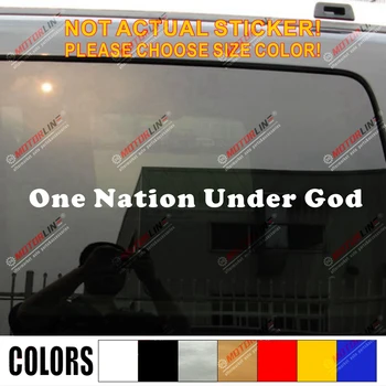 

One Nation Under God Jesus Christ Christian Decal Sticker Car Vinyl pick size color no bkgrd