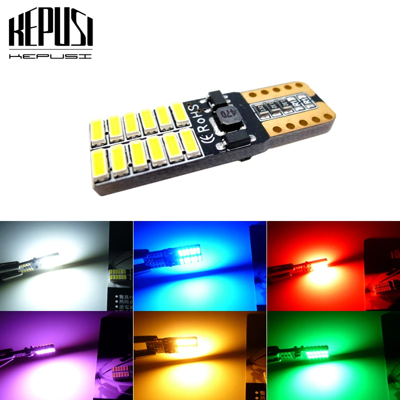 Canbus безотказный T10 лампы с 4014 SMD 24 led без полярности внутренний светильник 194 168 W5W