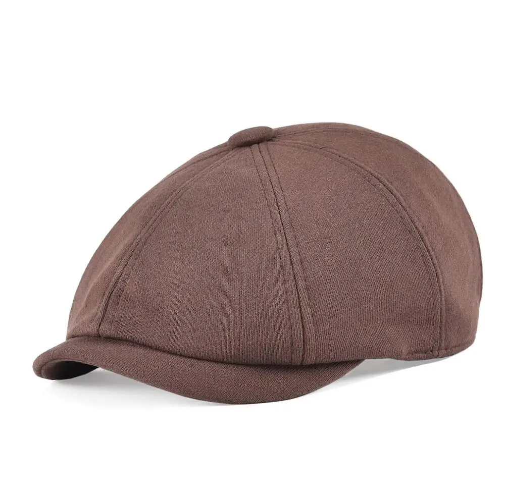 

VOBOOM Cotton Newsboy Caps Men Large Size Cabbies Classic Driver Baker Boy Hat 8 Panel Headpiece Grey Brown Hats 321