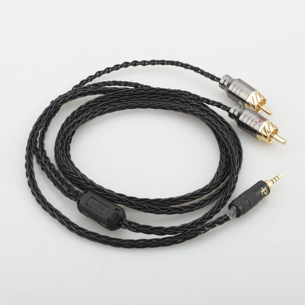 2020 Audiocrast 2 5mm balanced Male to 2 RCAs Male Splitter Audio Cable 24AWG OCC Silver plated Cable for headphone Player
