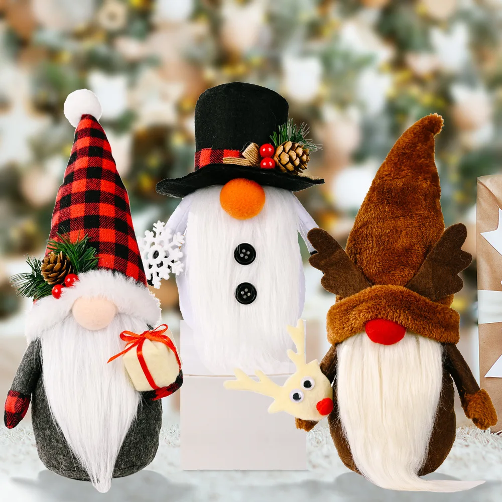2022 New Christmas Long Legged Santa Gnome Plush Doll Ornament Xmas Elf Toys Holiday Home Party Decor Kids Gift | Дом и сад