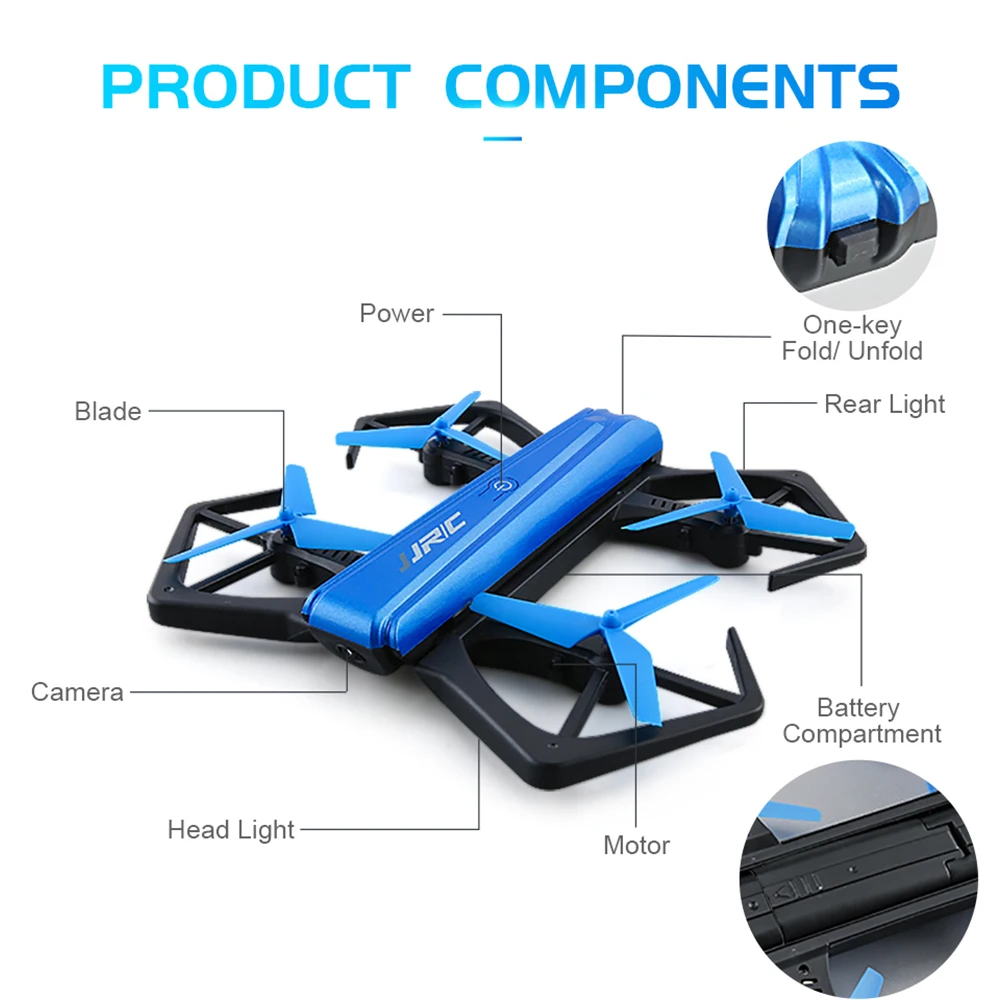 JJRC H43WH Краб wifi FPV складной RC Квадрокоптер