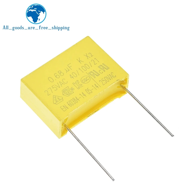 10/30 Stück 0,68uF Kondensator X2 Kondensator 275VAC 680NF Abstand 22mm X2 Polypropylen-Folienkondensator 0,68uF – Detail 5