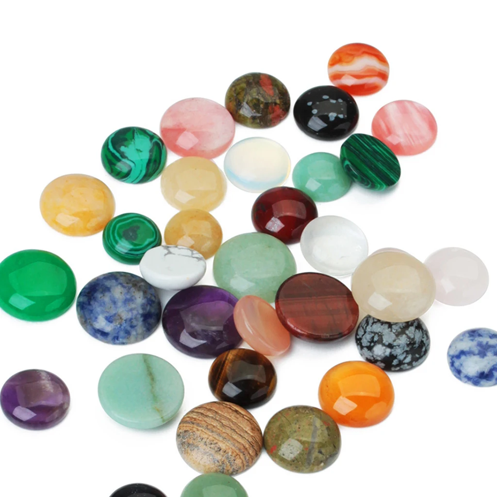 

10 Pieces Jewelry Making Cabochon Half Round Gemstone Cabochon Beads 8mm Gem